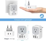 TESSAN European Travel Plug Adapter USB C - Image 4