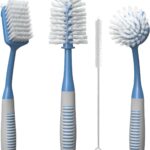Trazon Dish Brush Set of 4 with Bottle Water Brush