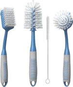 Trazon Dish Brush Set of 4 with Bottle Water Brush