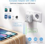 TESSAN European Travel Plug Adapter USB C - Image 6