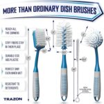 Trazon Dish Brush Set of 4 with Bottle Water Brush - Image 4