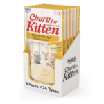 INABA Churu for Kittens, Grain-Free Creamy, Purée Lickable Cat Treats, 0.5 Ounces Each, 24 Tubes