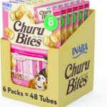 INABA Churu Bites for Dogs, Grain-Free, Soft/Chewy Dog Treats, 0.42 Ounces Each Tube | 48 Tubes