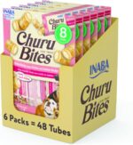 INABA Churu Bites for Dogs, Grain-Free, Soft/Chewy Dog Treats, 0.42 Ounces Each Tube | 48 Tubes