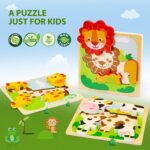 Toy Life Toddler Puzzles 8 Piece Wooden Puzzles for Toddlers 1-3, Puzzle 2 Year Old - Image 3