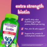 vitafusion Extra Strength Biotin Gummy Vitamins, Berry Flavored, 5,000 mcg Biotin Vitamins, 50 Day Supply, 100 Count - Image 4