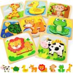 Toy Life Toddler Puzzles 8 Piece Wooden Puzzles for Toddlers 1-3, Puzzle 2 Year Old