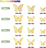 SAOROPEB 3D Butterfly Wall Decor 48 Pcs 4 Styles 3 Sizes, Gold Butterfly Decorations - Image 4