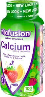 vitafusion Chewable Calcium Gummy Vitamins for Bone and Teeth Support, Fruit and Cream Flavored, 50 Day Supply, 100 Count - Image 6